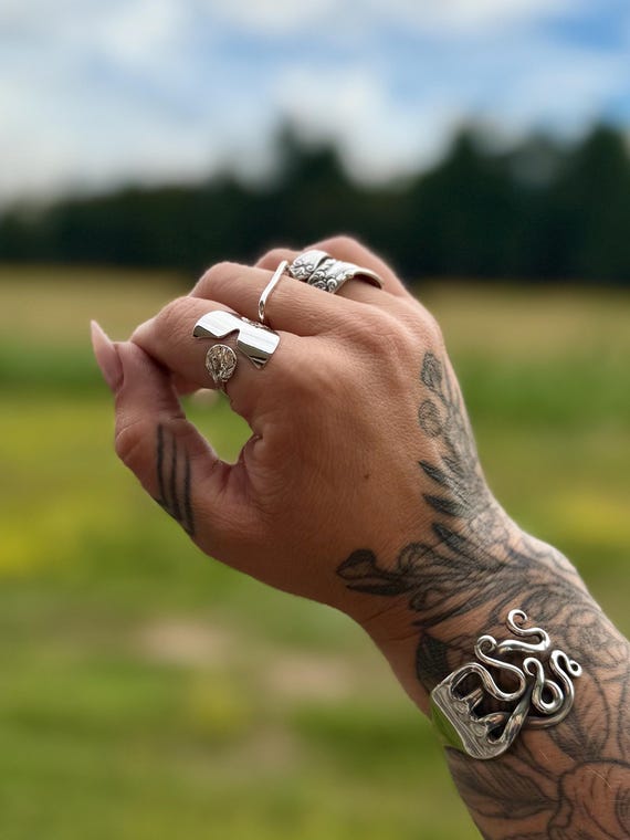 Sterling Silver, Mermaid Tail Spoon Ring
