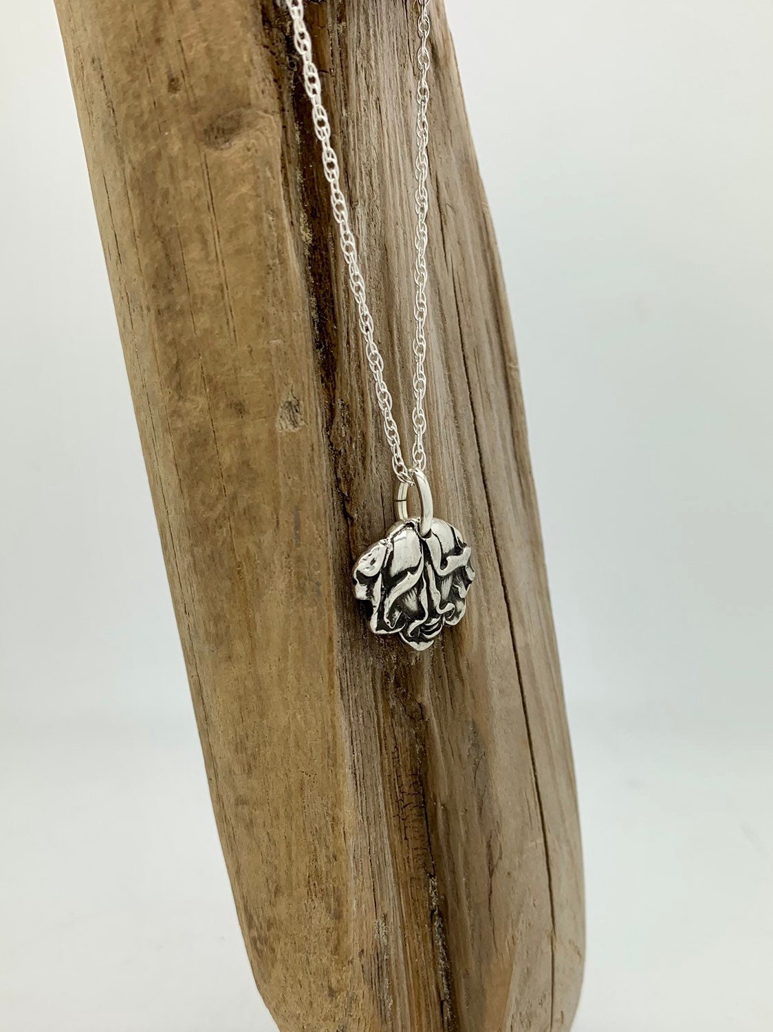 Small Sterling Silver spoon necklace, Rose