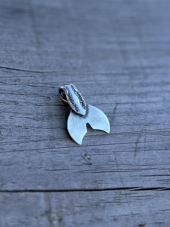 Sterling Spoon Mermaid Tail Pendant