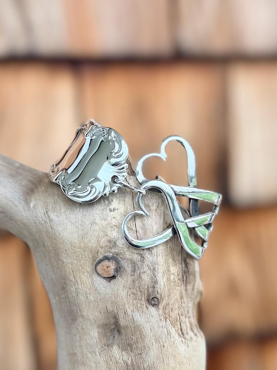 Sterling Silver Fork Bracelet, Toggle Clasp