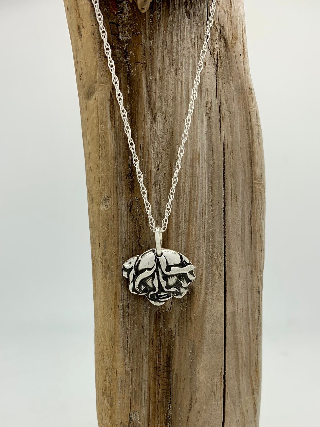 Small Sterling Silver spoon necklace, Rose