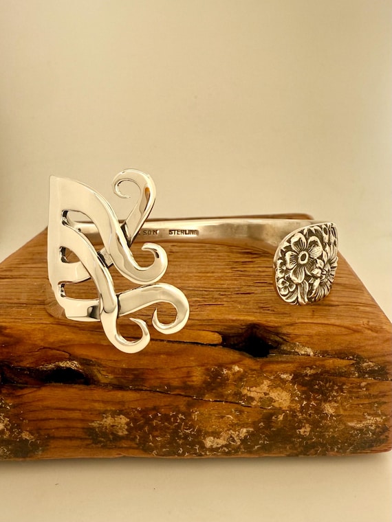 Sterling Silver Fork Cuff Bracelet