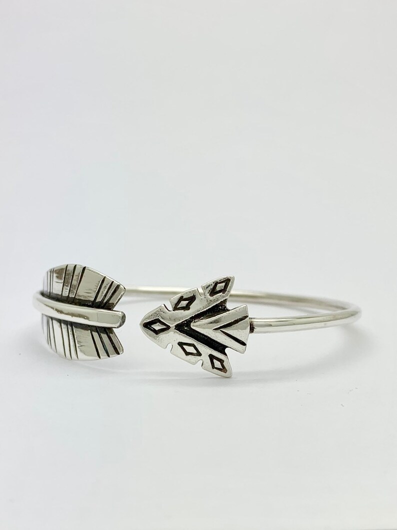 Stackable Sterling Silver Spoon Bangle Bracelet Arrow