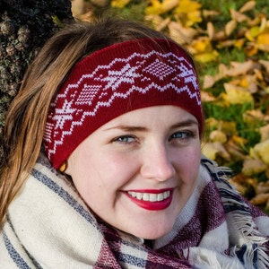 Knitted headband AUSEkLIS | Ear warmer with Scandinavian pattern | Different colours
