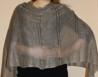 Pure Linen Pancho Wrap Ponho Linen Sweater Pancho Linen Cape Scarf Knit Shawl Modern Clothing Accessories Overlay Top For Women