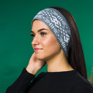 Knitted headband LAIMA | ear warmer with Scandinavian pattern