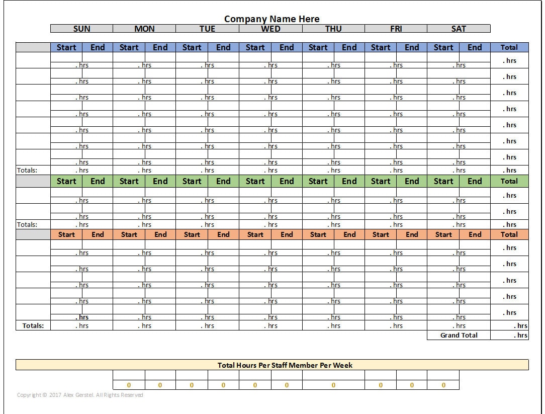 Weekly Schedule on Excel Template Automatic Easy Entry - Etsy