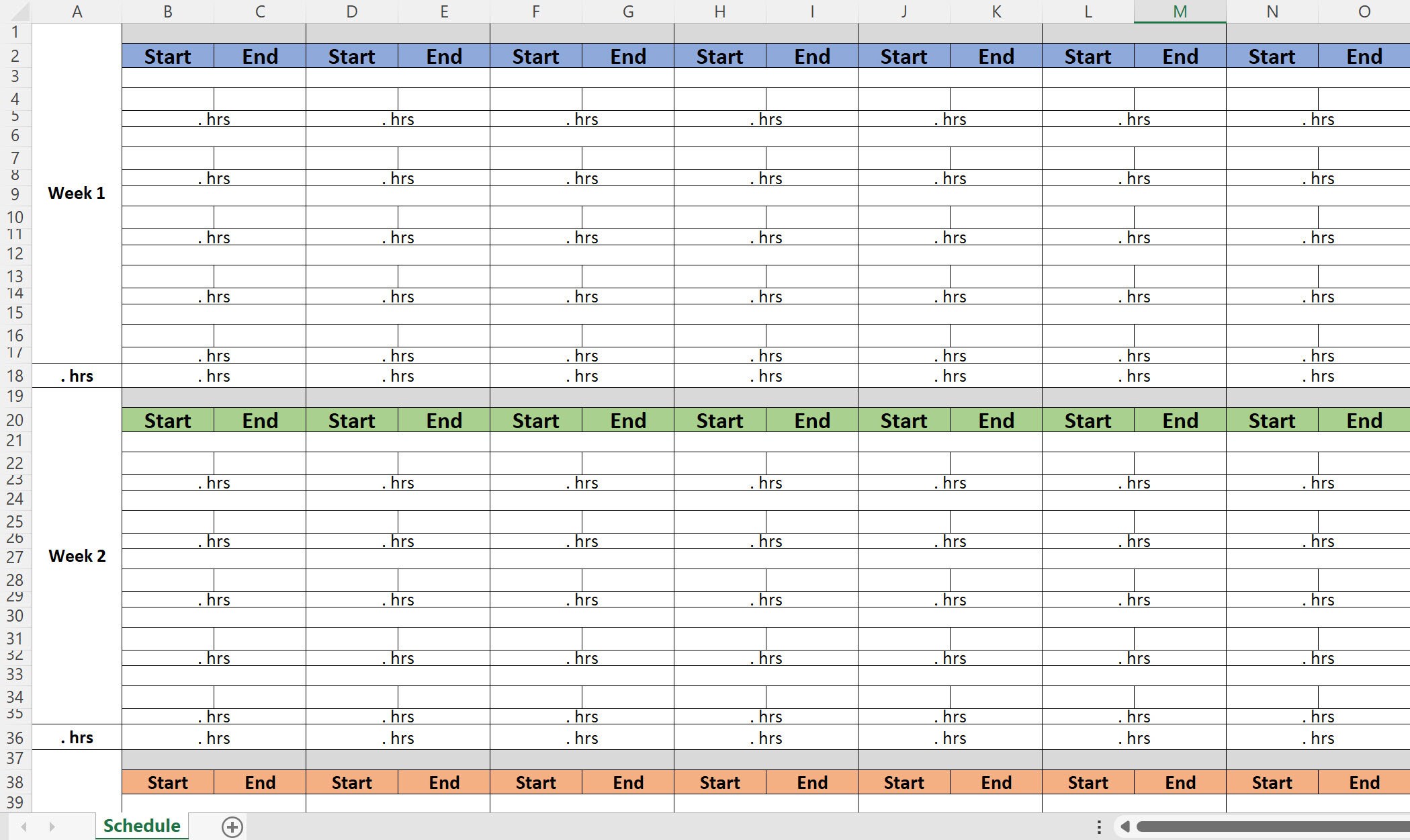 Monthly Schedule on Excel Template Automatic Easy Entry Etsy