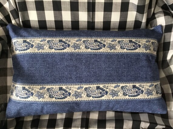 Handmade Pierre Deux Pillow Blue Paisley Etsy