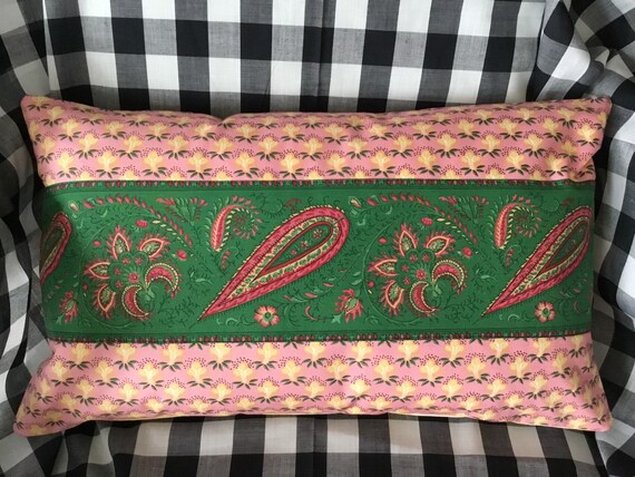 Handmade Pierre Deux Pillow Yellow Pink Green Etsy