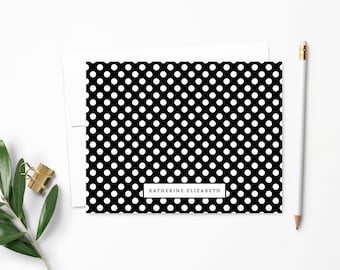 Polka Dot Note Cards | Personalized Note Card Set | Personalized Stationery | Monogram Stationery | Stationary Monogram | NC101