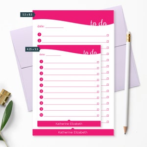 Personalized Notepad. Personalized Note Pad. Personalized Stationery. Personalized Gift. To Do List. Check List // NP125 image 2