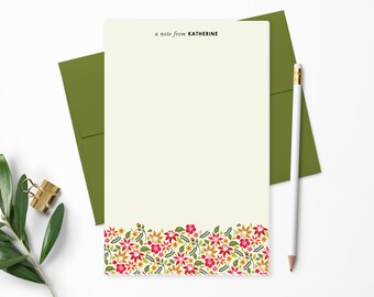 Personalized Notepad. Tropical Hawaiian Flowers. Personalized Note Pad. Personalized Stationery. Personalized Gift // NP123