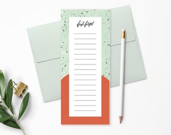 To Do List Notepad | Planner Notepad | Mint & Red | Desk Pad | List Pad | Checklist | Agenda | Don't Forget | Modern Calligraphy | NP139