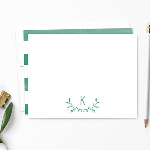 Personalized Note Card Set. Personalized Stationery. Leafy Laurel Monogram. Personalized Stationary. Notecards. Personalized Gift // NC130 image 2