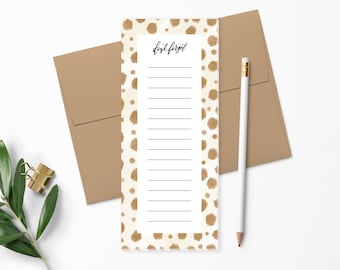 To Do List Notepad | Planner Notepad | Animal Spots | Desk Pad | List Pad | Checklist | Agenda | Let's Do This | Modern Calligraphy | NP137