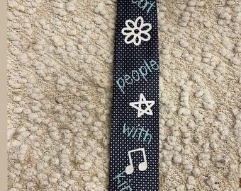 Upcycled Necktie: Concert Outfit Accessory Treat People with Kindness