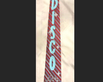 Upcycled Necktie: Concert Outfit Accessory Disco occasionally
