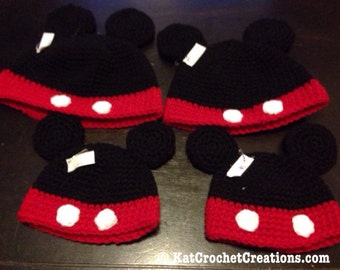Crochet  Mouse Hat Avaliable in mulitiple sizes