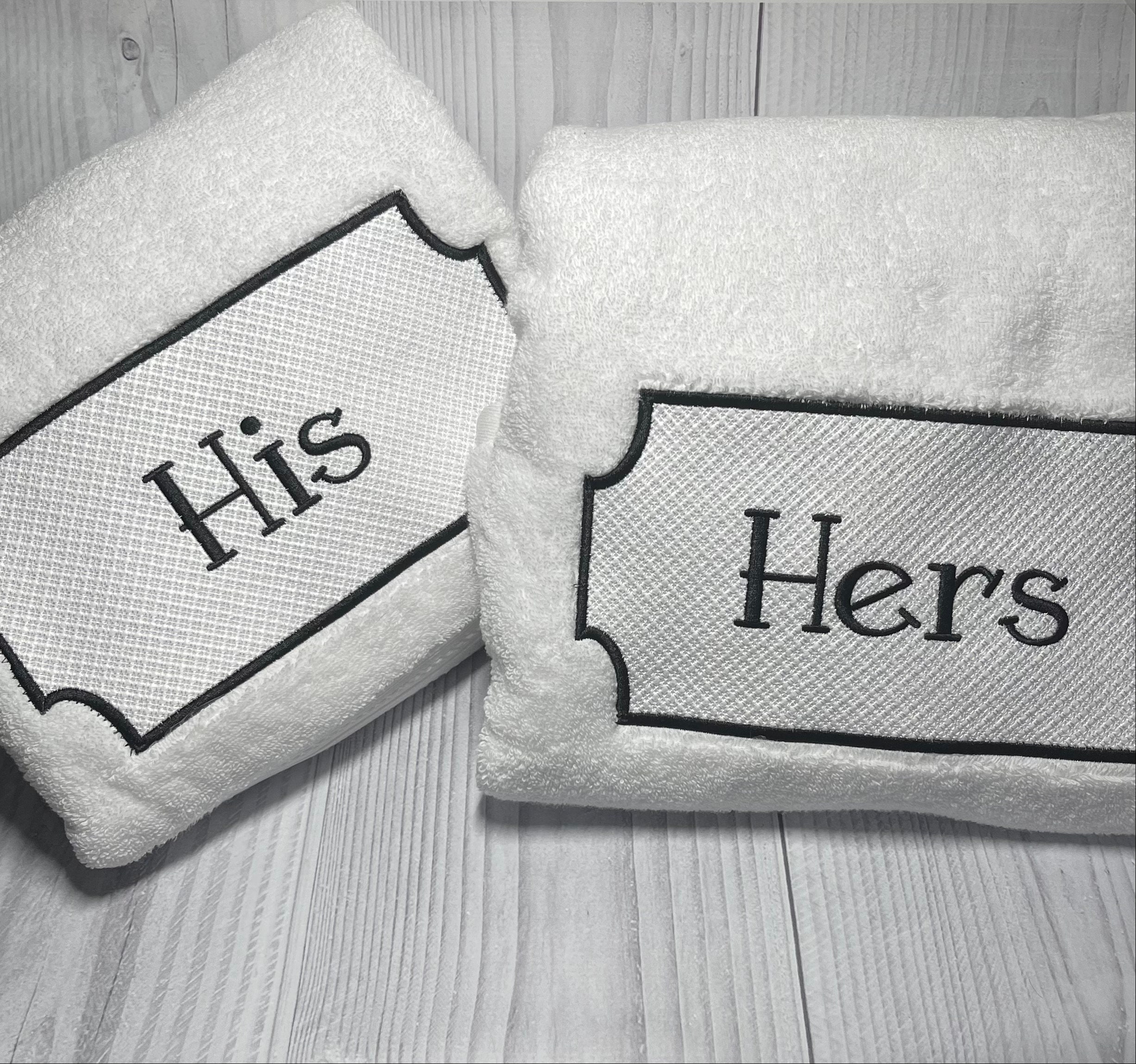 His and Hers Bath Towel Set Wedding Towel Set Etsy UK