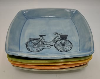 Ceramic Bicycle Plate, Tapas Plate, Bicycle dishes, Bicycle dinnerware