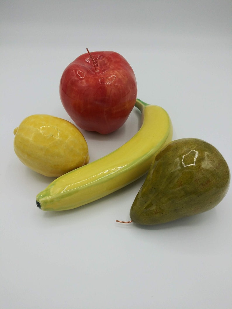 Ceramic Fruit Home Decor Ceramic Lemon Ceramic Pear Etsy
