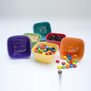 Colorful small Ceramic Square Bowl: Prep bowl, Nut, Candy Dish
