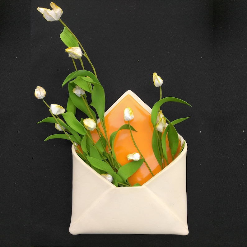 Wall Vase Pocket Vase Ceramic Wall Vase Ceramic Envelope Etsy