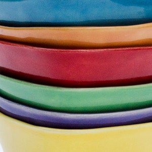 Colorful Ceramic Tiny Square Bowl, prep bowl, nut bowl, candy bowl, red, orange, purple, green, blue, yellow, whte image 3