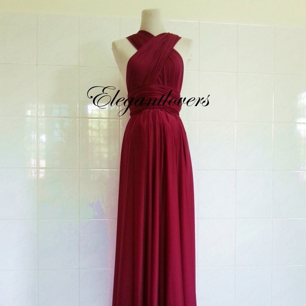 Red Wine Merlot Burgundy Maternity Dress Wedding Maroon Infinity Wrap Convertible Cocktail Plus Size Women Clothing Maxi Handmade Dresses