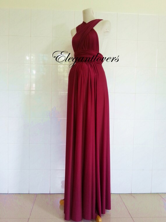 red wine maternity dress