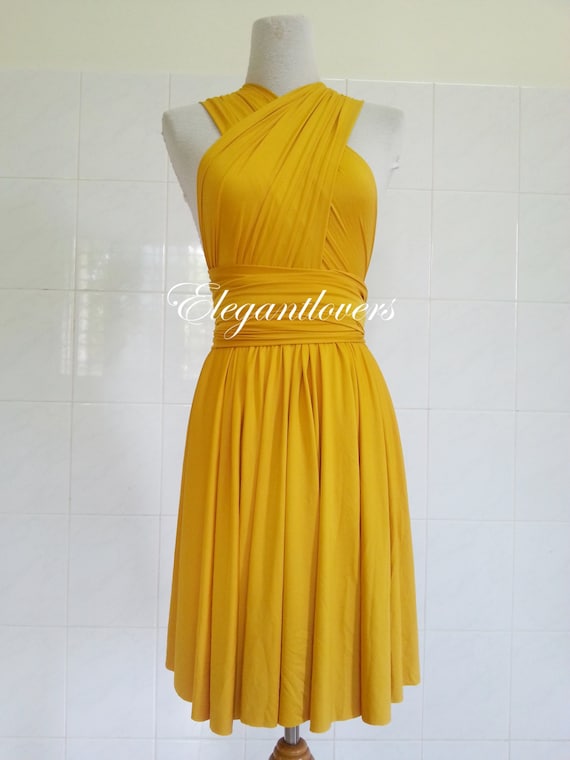 golden yellow infinity dress