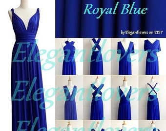 Royal Blue Infinity Dress Blue Wedding Dress Bridesmaid Dress Convertible Dress Evening Cocktail Party Long Maxi Elegant Prom Bridal Dresses