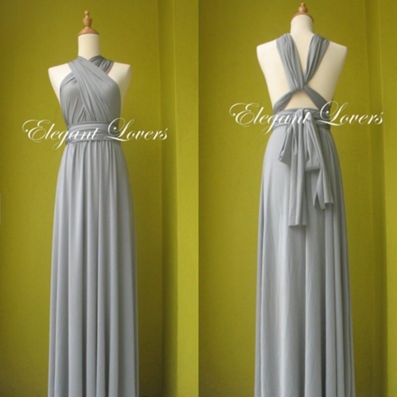 Charcoal Dark Grey Dress Wrap Dress Wedding Bridesmaids Dress Infinity