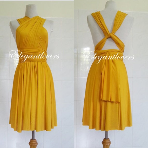 golden yellow infinity dress