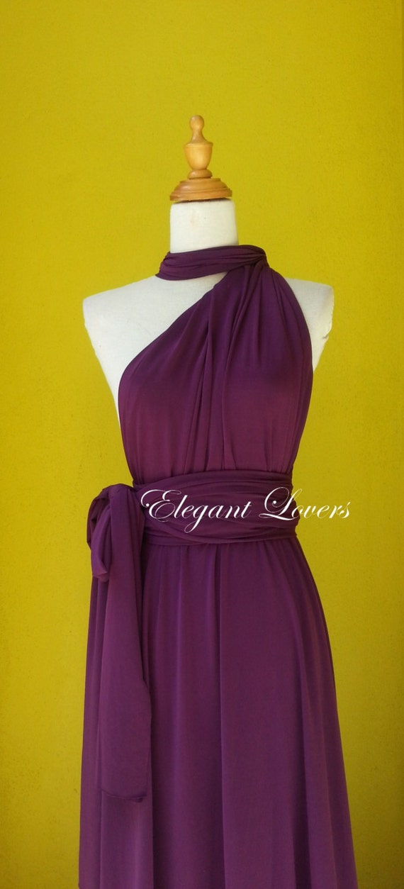 Dark Purple Wedding Bridesmaids Infinity Wrap Convertible Etsy