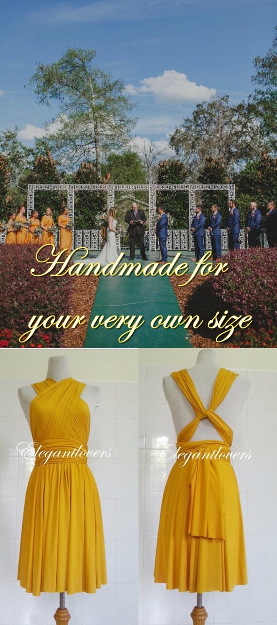 Wrap Dress Golden Yellow Wedding Bridesmaids Infinity Convertible
