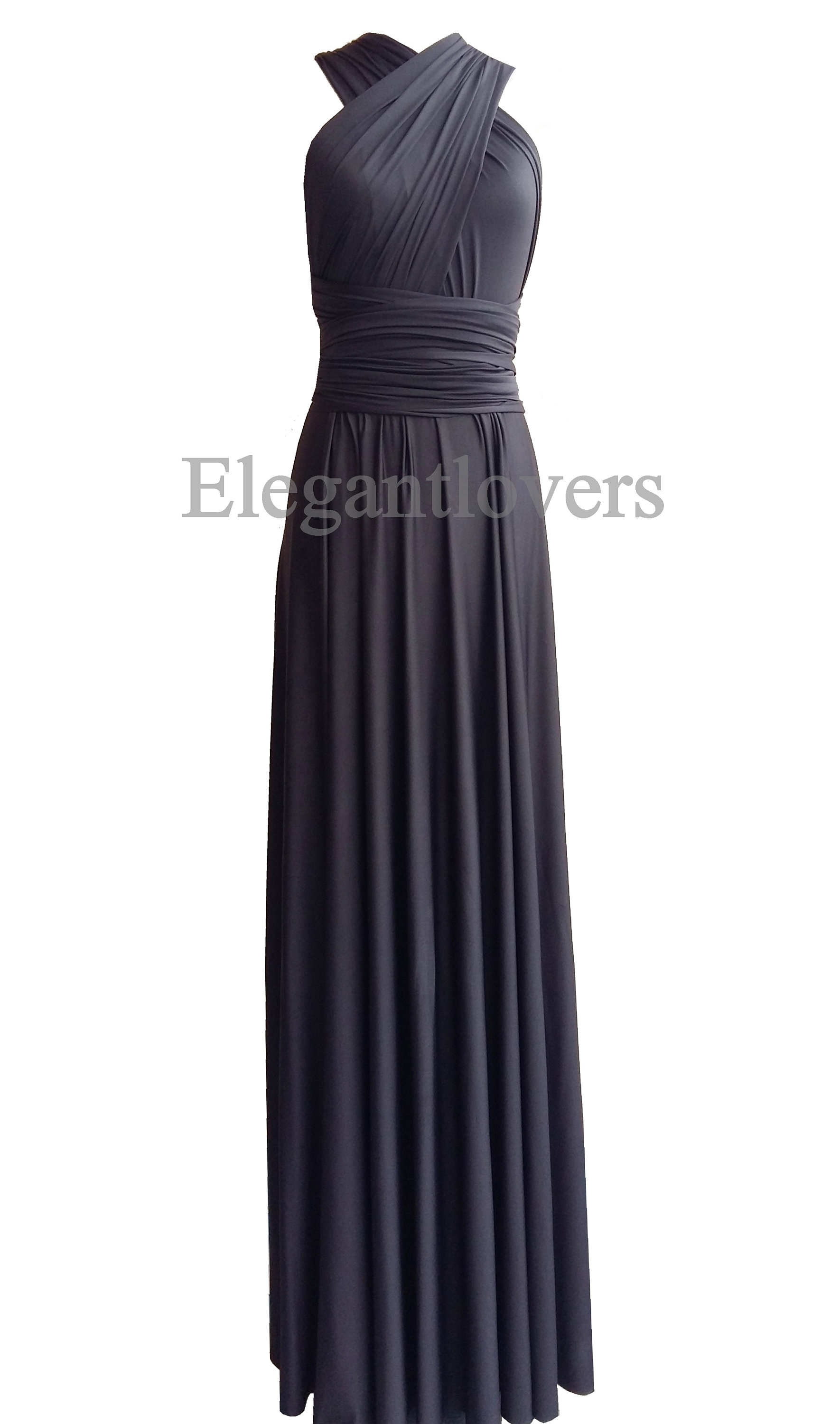 Dark Grey Dress Wrap Dress Wedding 