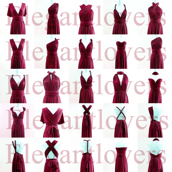 Red Wine Merlot Burgundy Maroon Dress ...