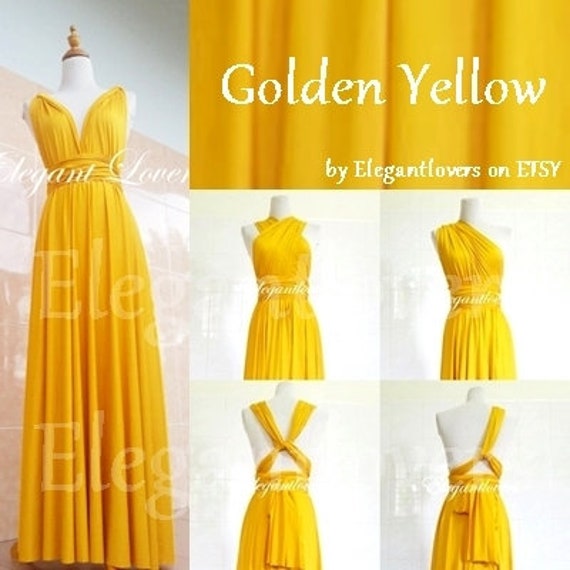 golden yellow infinity dress