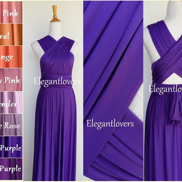 Colorful Dress Light Purple Women Prom Wedding Dress Bridesmaid Dress Infinity Dress Evening Cocktail Party Maxi Elegant Prom Bridal Dresses