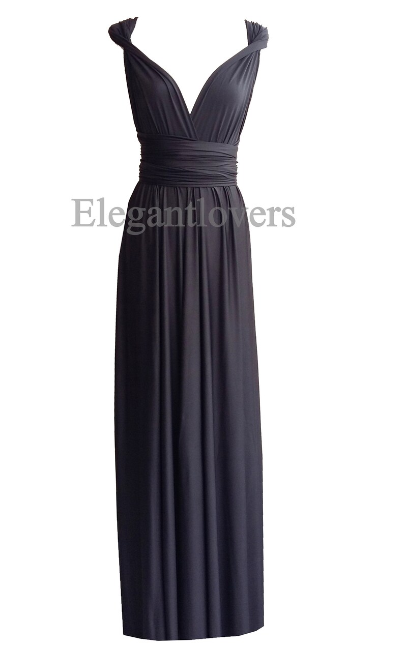 Charcoal Dark Grey Dress Wrap Dress Wedding Bridesmaids Dress Etsy UK