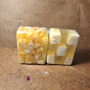 Cream Embedded (2pk) Goats Milk Glycerin soap bars, Unscented and natural colorant
