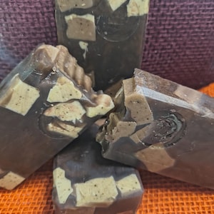 Vanilla Coffee Latte Glycerin Soap made with cold process embeds