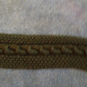 Moss Green Cable Knit Scarf