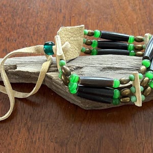 Native American-made Handcrafted Tribal Bracelet- Wristband - Cuff made with Hairpipe