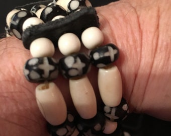 Native American tribal bracelet made of all bone and hairpipe beads.