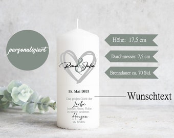 Kerze personalisiert Hochzeit