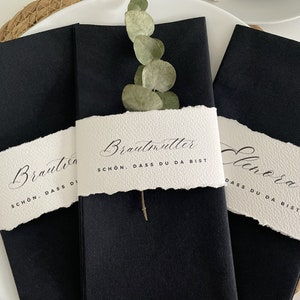 Napkin bands personalized for your wedding