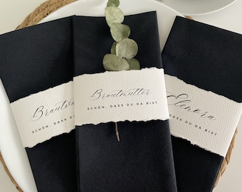 Serviettenbanderolen personalisiert für deine Hochzeit